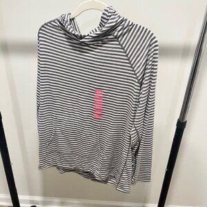 Heather Grey Striped Pullover Hoodie